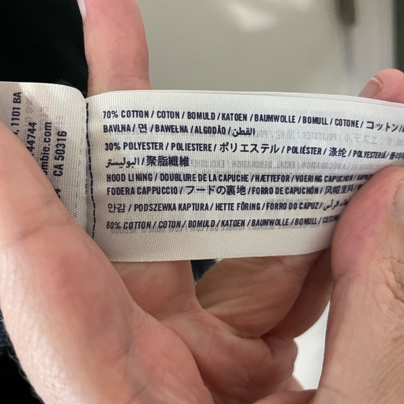 Abercrombie & Fitch Kids Vintage Y2K Logo Navy Zip-Up Hoodie Jacket Size XL - Picture 7 of 8